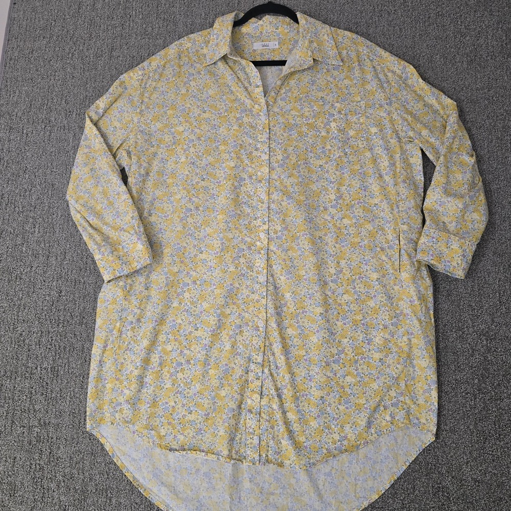 Talulah Womens Floral Button-Down Mini‎ Shirt Dress Oversized Multicolor Small